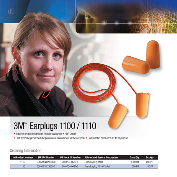 3M Earplugs1100/1110